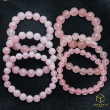 Load image into Gallery viewer, Rose Quartz Bracelet. This batch is on the left